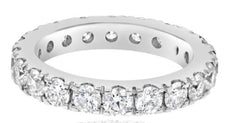 2.41CT DIAMOND 18KT WHITE GOLD CLASSIC ROUND 4 PRONG ETERNITY ANNIVERSARY RING