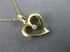 ESTATE .03CT DIAMOND 14KT YELLOW GOLD CLASSIC SOLITAIRE OPEN HEART PENDANT 21719
