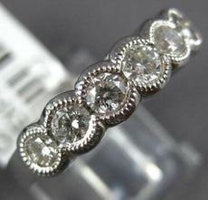 .95CT DIAMOND 18K WHITE GOLD 3D ROUND FILIGREE MILGRAIN 7 STONE ANNIVERSARY RING