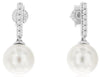 .10CT DIAMOND & AAA SOUTH SEA PEARL 14KT WHITE GOLD 3D CLASSIC HANGING EARRINGS