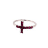 ESTATE .28CT AAA RUBY 18KT WHITE GOLD 3D CLASSIC CROSS RING