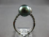 .30CT BLACK DIAMOND & AAA TAHITIAN PEARL 18K BLACK GOLD 3D CRISS CROSS LOVE RING