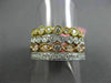 ESTATE WIDE 1.62CT DIAMOND 18KT TRI COLOR GOLD ETERNITY MILGRAIN STACKABLE RINGS