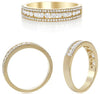 .49CT DIAMOND 14KT YELLOW GOLD ROUND 3 ROW SEMI ETERNITY WEDDING ANNVERSARY RING