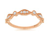ESTATE .30CT DIAMOND 14K ROSE GOLD 3D ROUND FILIGREE MULTI LEAF ANNIVERSARY RING