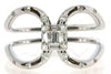 .23CT DIAMOND 18KT WHITE GOLD ROUND & BAGUETTE CLUSTER ETOILE LOVE KNOT FUN RING