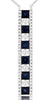 1.65CT DIAMOND & AAA SAPPHIRE 14KT WHITE GOLD ROUND & PRINCESS BAR LOVE NECKLACE