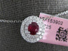 .7CT DIAMOND & AAA RUBY 14K WHITE GOLD OVAL & ROUND DOUBLE HALO FLOATING PENDANT