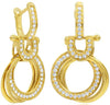 ESTATE LARGE .65CT DIAMOND 14KT YELLOW GOLD THRINITY LEVERBACK HANGING EARRINGS