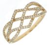 .45CT DIAMOND 14KT YELLOW GOLD MULTI ROW CRISS CROSS INFINITY GEOMETRICAL RING
