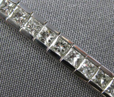 5.06CT DIAMOND 14K WHITE GOLD CLASSIC PRINCESS CHANNEL INVISIBLE TENNIS BRACELET