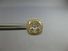 ESTATE 1.29CT DIAMOND 14KT YELLOW GOLD ROUND INVISIBLE SQUARE HALO STUD EARRINGS
