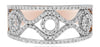 ESTATE .52CT DIAMOND 14KT ROSE GOLD 3D ROUND DOUBLE SWIRL INFINITY LOVE RING
