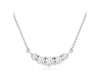 ESTATE .20CT DIAMOND 14KT WHITE GOLD 3D ROUND 5 STONE GRADUATING LOVE NECKLACE
