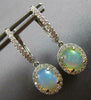 2.78CT DIAMOND & AAA AUSTRALIAN OPAL 14KT WHITE GOLD OVAL HALO HANGING EARRINGS