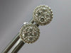 ESTATE .50CT DIAMOND 14KT WHITE GOLD CLASSIC CLUSTER HALO FLOWER STUD EARRINGS