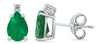 .46CT DIAMOND & AAA EMERALD 14KT WHITE GOLD PEAR SHAPE & ROUND CLASSIC EARRINGS