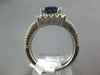 ESTATE 1.98CT DIAMOND & AAA SAPPHIRE 18KT WHITE GOLD SQUARE HALO ENGAGEMENT RING