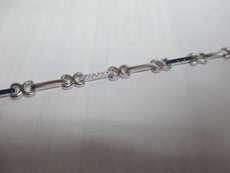 .23CT DIAMOND & AAA SAPPHIRE 18KT WHITE GOLD LOVE KNOT MULTI BAR TENNIS BRACELET