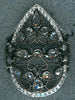 ESTATE 2.40CT WHITE & ROSE DIAMOND 18K WHITE GOLD 3D ROUND & PEAR SHAPE FUN RING