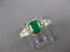 1.06CT DIAMOND & AAA EMERALD 14KT WHITE GOLD HALO OCTAGON FRIENDSHIP LOVE RING