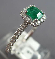 .66CT DIAMOND & AAA EMERALD 18KT WHITE GOLD SQUARE & ROUND HALO FRIENDSHIP RING