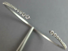 .53CT DIAMOND 14KT WHITE GOLD 3D GRADUATING JOURNEY FLEXIBLE FUN BANGLE BRACELET
