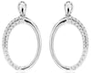 ESTATE .23CT DIAMOND 14KT WHITE GOLD 3D GRADUATING OVAL FUN HANGING EARRINGS
