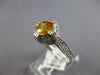 .96CT DIAMOND & AAA CITRINE 14KT WHITE GOLD ROUND FILIGREE HALO ENGAGEMENT RING
