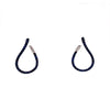 ESTATE 1.49CT AAA SAPPHIRE 18KT WHITE GOLD SIDEWAYS TEAR DROP HANGING EARRINGS