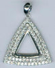 .55CT DIAMOND 14K WHITE GOLD 3D DOUBLE HALO OPEN TRIANGULAR FUN FLOATING PENDANT