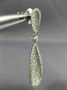 ESTATE LARGE 2.30CT DIAMOND 18K WHITE GOLD 3D CLASSIC TEAR DROP HANGING EARRINGS