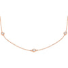 ESTATE 1.0CT DIAMOND 14K ROSE GOLD CLASSIC ROUND BEZEL BY THE YARD LOVE NECKLACE