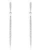 ESTATE .42CT DIAMOND 14KT WHITE GOLD CLASSIC GRADUATING BAR FUN HANGING EARRINGS