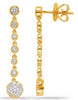 ESTATE .72CT DIAMOND 14K YELLOW GOLD FLOWER BY THE YARD JOURNEY HANGING EARRINGS