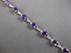 LARGE ELEGANT 10.65CT DIA & AAA AMETHYST BRACELET 14K TWO TONE GOLD OVAL & ROUND