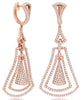 LARGE 3.60CT DIAMOND 18KT ROSE GOLD MULTI TEAR DROP HUGGIE HANGING EARRINGS