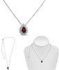 .91CT DIAMOND & AAA RUBY 18KT WHITE GOLD ROUND & PEAR SHAPE ADJUSTABLE NECKLACE