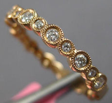 .26CT DIAMOND 18K ROSE GOLD 3D ROUND 2MM FILIGREE SEMI ETERNITY ANNIVERSARY RING