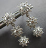 1.46CT DIAMOND 14KT WHITE GOLD MULTI FLOWER PAST PRESENT FUTURE HANGING EARRINGS