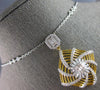 LARGE 1.95CT DIAMOND 14KT 2 TONE GOLD ROUND & BAGUETTE BY THE YARD LOVE NECKLACE