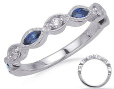 .62CT DIAMOND & AAA SAPPHIRE 14KT WHITE GOLD ROUND & MARQUISE FILIGREE LOVE RING