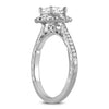 ESTATE 1.2CT DIAMOND 14KT WHITE GOLD ROUND HALO FLOWER FILIGREE ENGAGEMENT RING