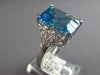 LARGE 9.55CT DIAMOND & AAA BLUE TOPAZ 14K WHITE GOLD 3D CUSHION & ROUND FUN RING