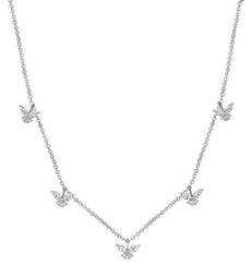 .17CT DIAMOND 18KT WHITE GOLD 3D ROUND & MARQUISE BUTTERFLY BY THE YARD NECKLACE