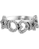 ESTATE .28CT DIAMOND 18K WHITE GOLD 3D CIRCLE OF LIFE HEART & STAR FUN LOVE RING