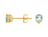 ESTATE .60CT AAA AQUAMARINE 14KT YELLOW GOLD 3D OVAL CLASSIC STUD EARRINGS