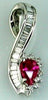.41CT DIAMOND & AAA RUBY 14KT WHITE GOLD 3D PEAR SHAPE ROUND & BAGUETTE PENDANT
