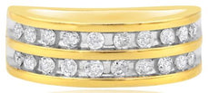 .55CT DIAMOND 14K YELLOW GOLD ROUND CHANNEL 2 ROW SEMI ETERNITY ANNIVERSARY RING