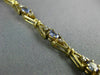 LONG 2.64CT DIAMOND & AAA TANZANITE 14KT TWO TONE GOLD 3D X LOVE TENNIS BRACELET
